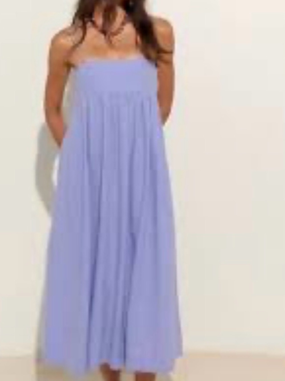 Free People Lavender Strapless Smocked Midi Dress